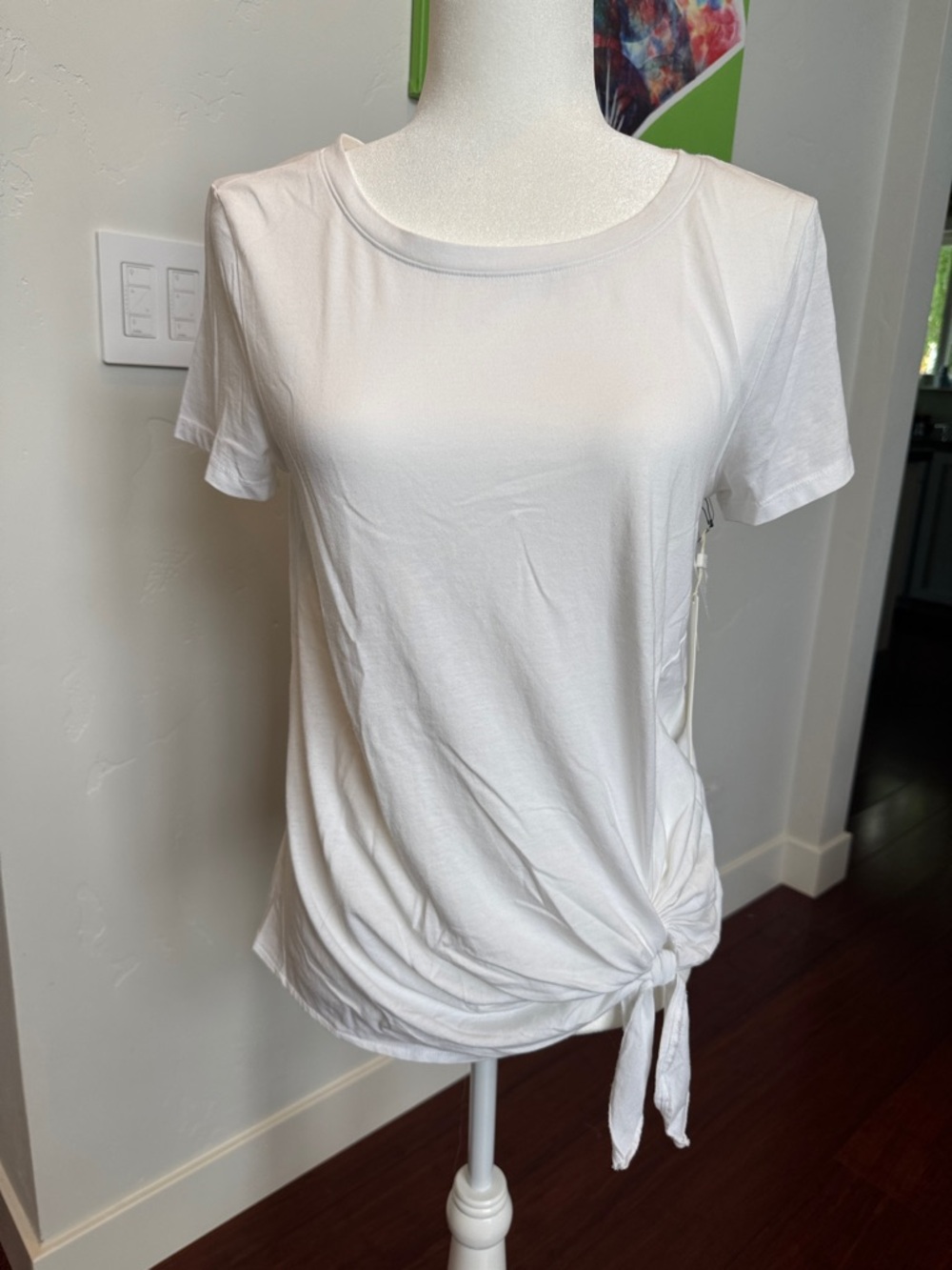 Caslon White Short-Sleeve Tee with Side Tie